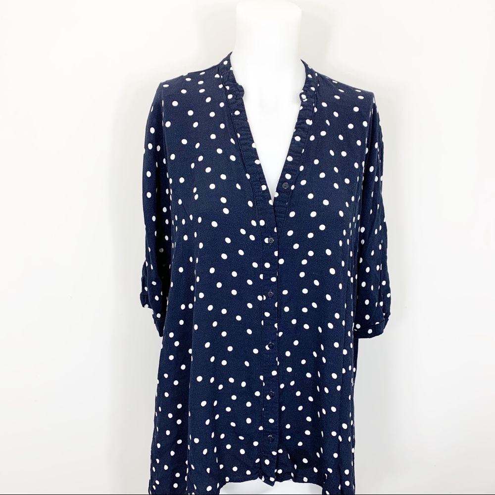 Zara High low polka dot top w/ 3/4 sleeve sz small